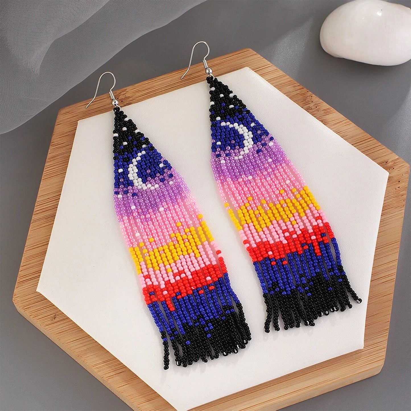 Moon Crscent Bead Earring ER2829-18 (7PC)