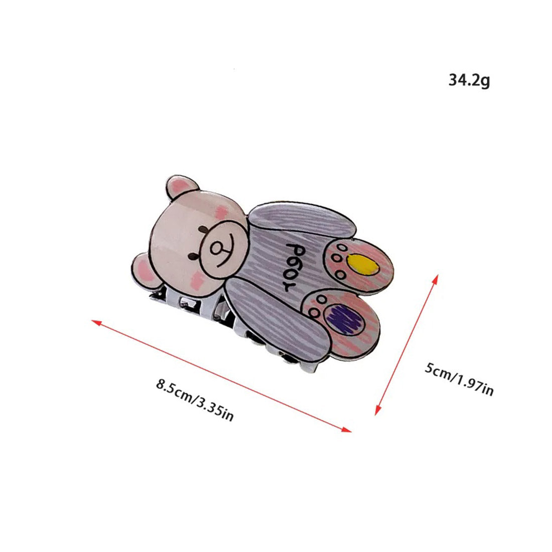 Cute Bear Claw Clip JC3610-23 (12PC)