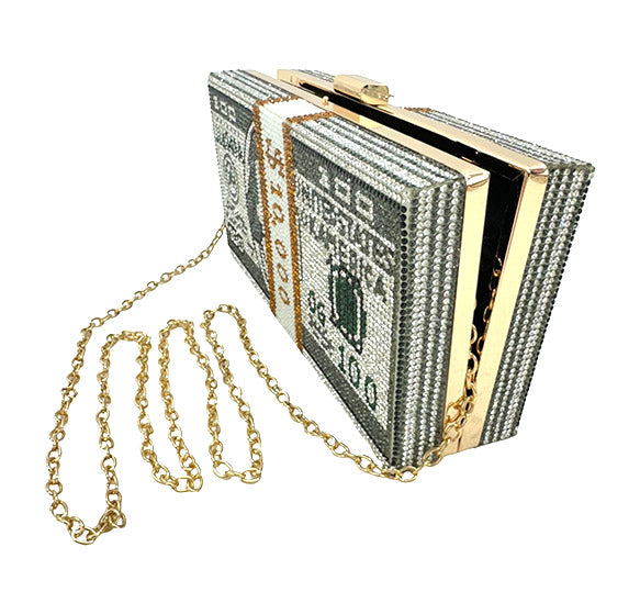 Dollar Graphic Rhinestone Evening Bag FB7246 (1pc)