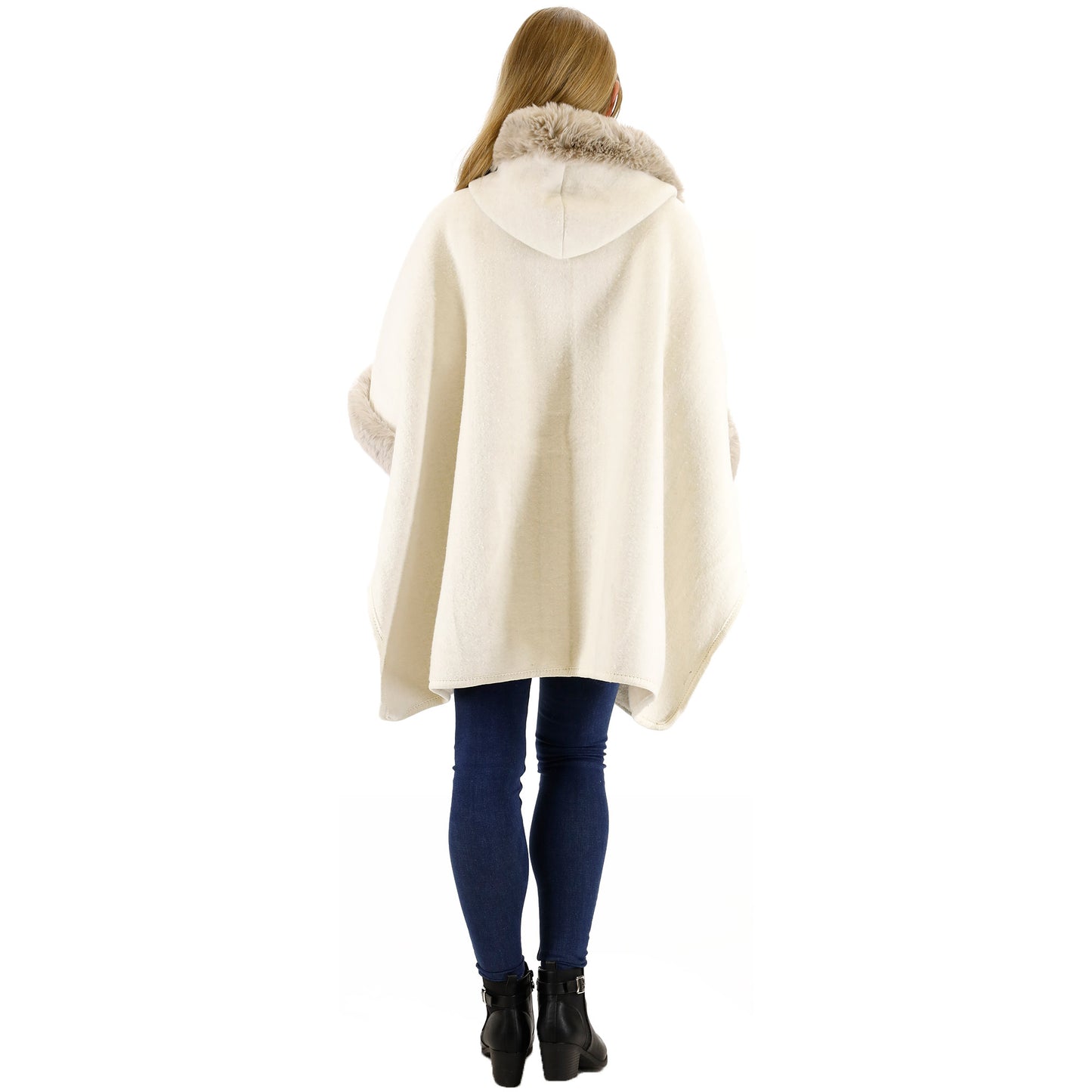 Fur Pocket Hoodie Shawl P4028 (1PC)