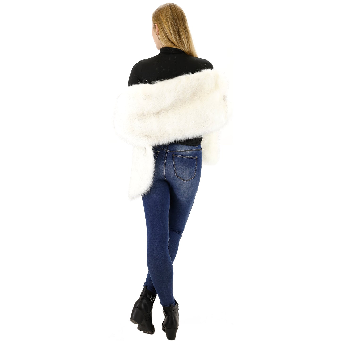 FAUX FUR SHAWL WIDE P373 (3PC)