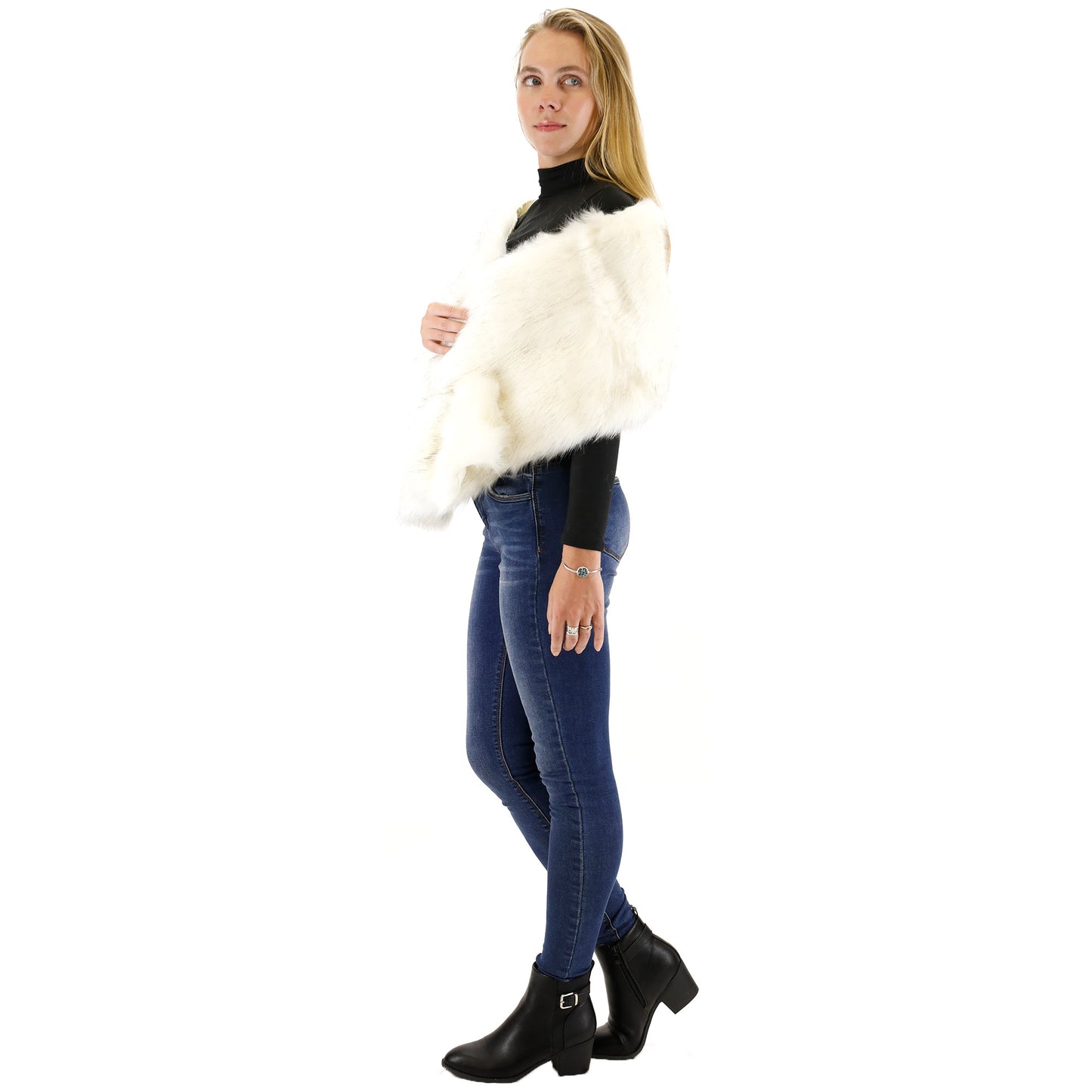 FAUX FUR SHAWL WIDE P373 (3PC)