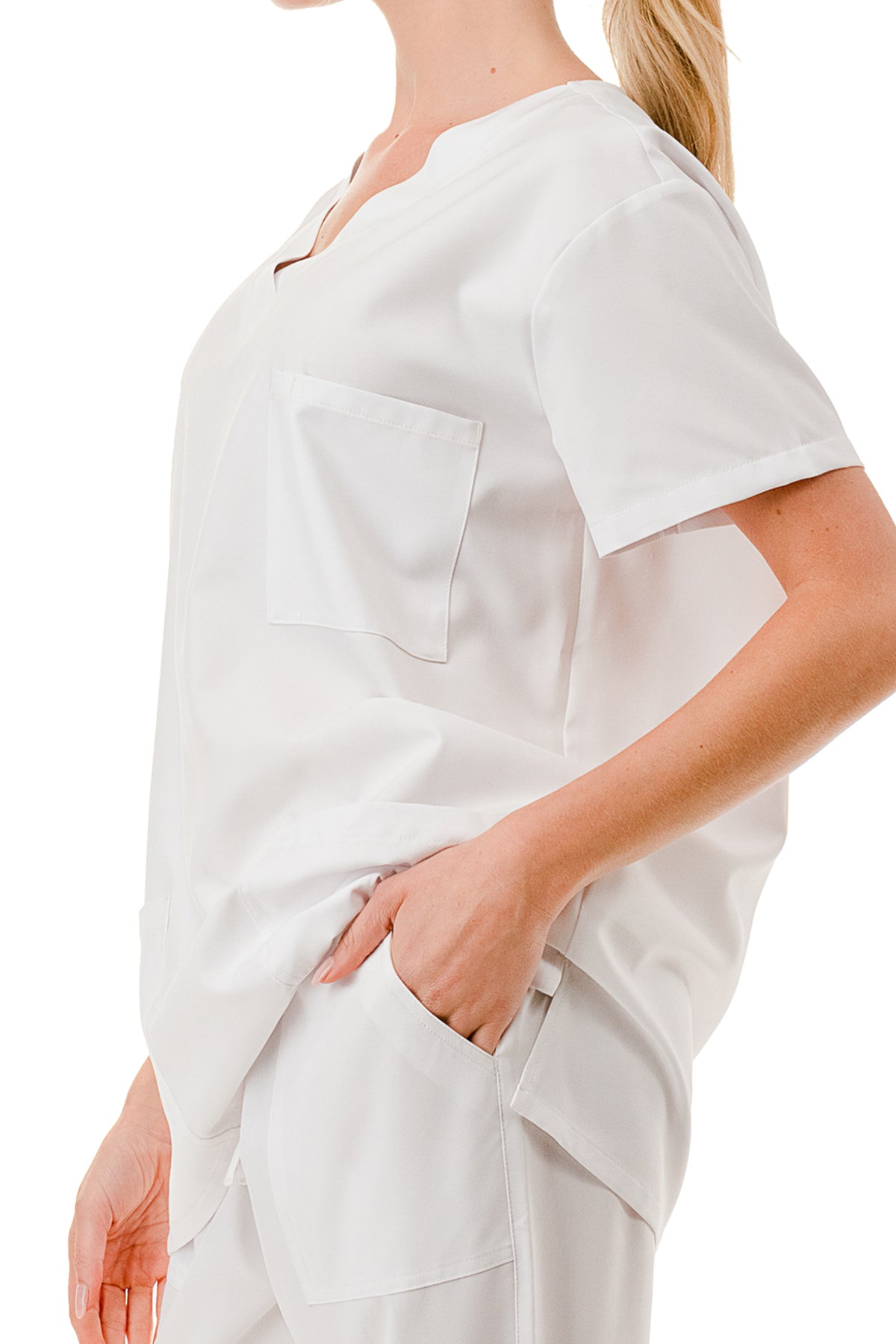 WOMEN'S SCRUBS MEDICAL NURSING UNIFORM SET UN0147WH (MIN 2 SET)