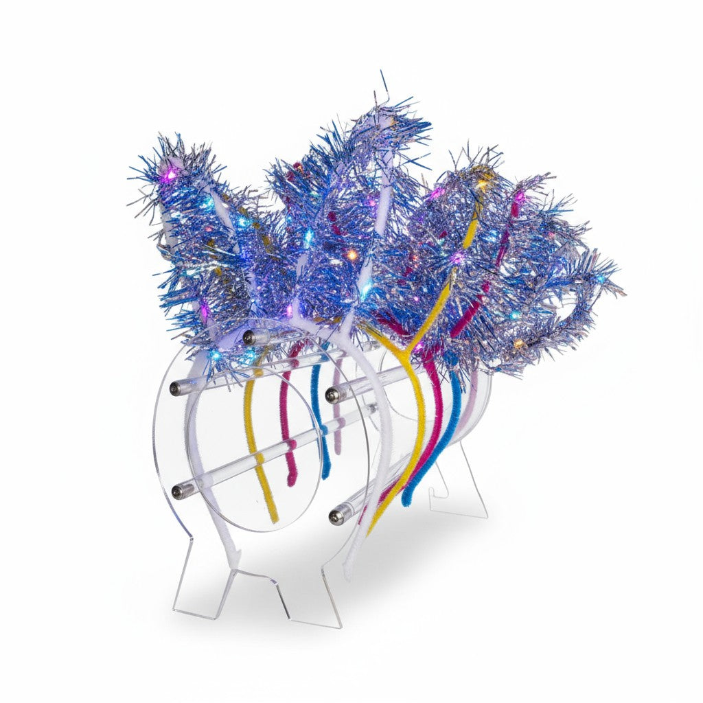 Led Bunny Ear Light up Tinsel Headband JH5828-3 (12PC)