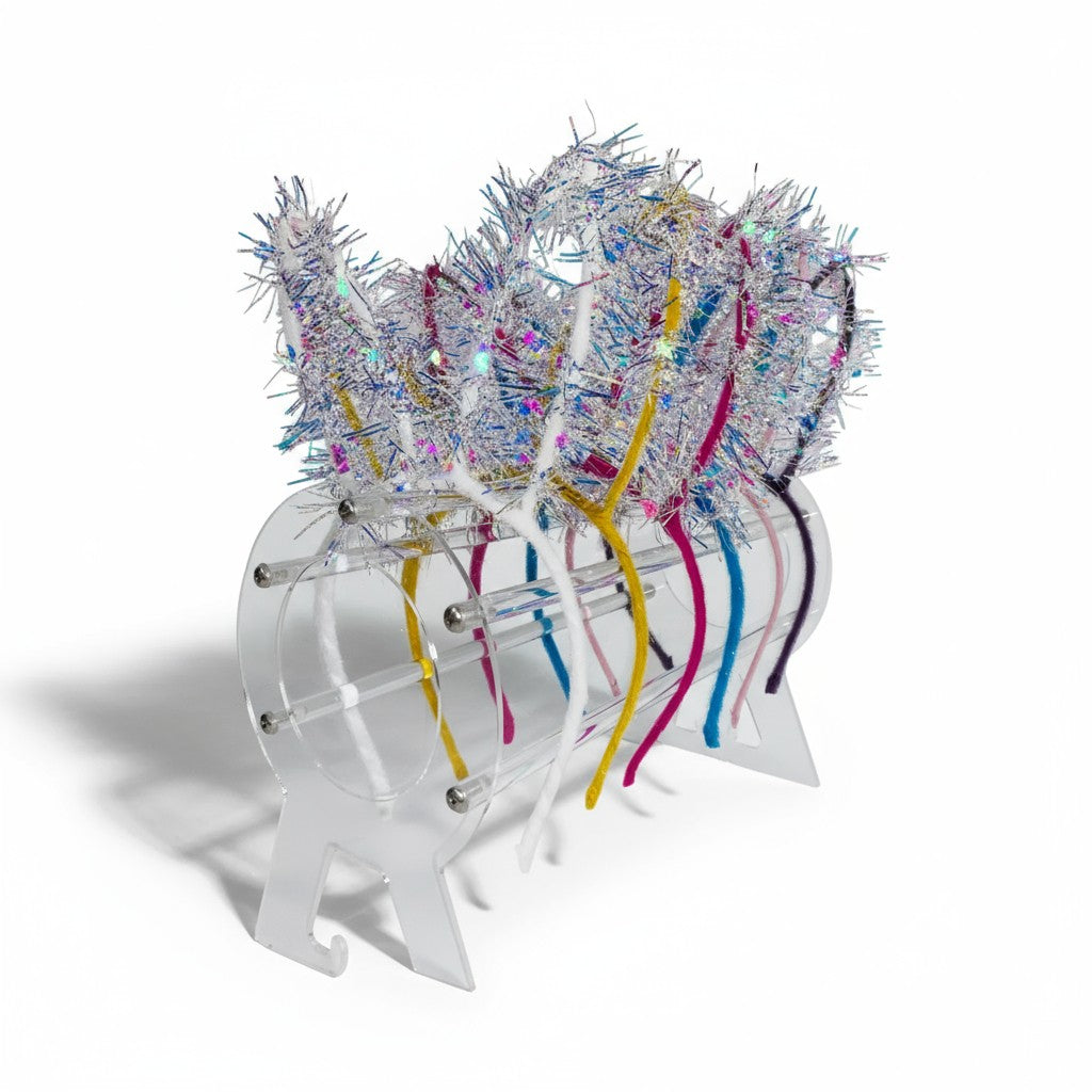 Led Bunny Ear Light up Tinsel Headband JH5828-3 (12PC)