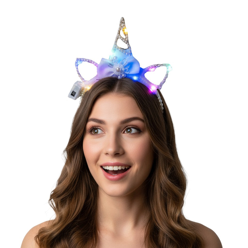 Led Animal Ear Light up Pearl Beads Headband JH5828-4 (12PC)