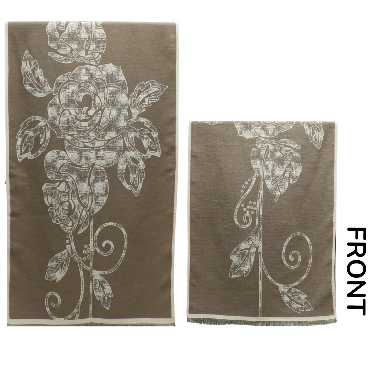 Cashmere Feel Winter Rose Pattern Reversible Scarf SCF5726-45(12PC)