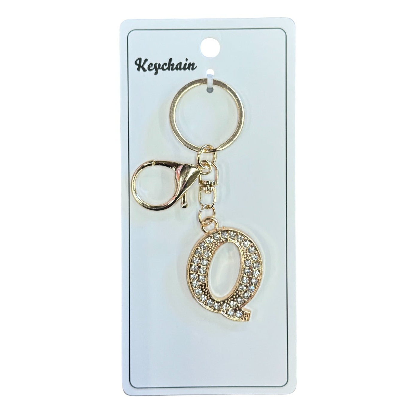 Rhinestone Alphabet Initial Letter Key Chain SS51011-32. (12PC)