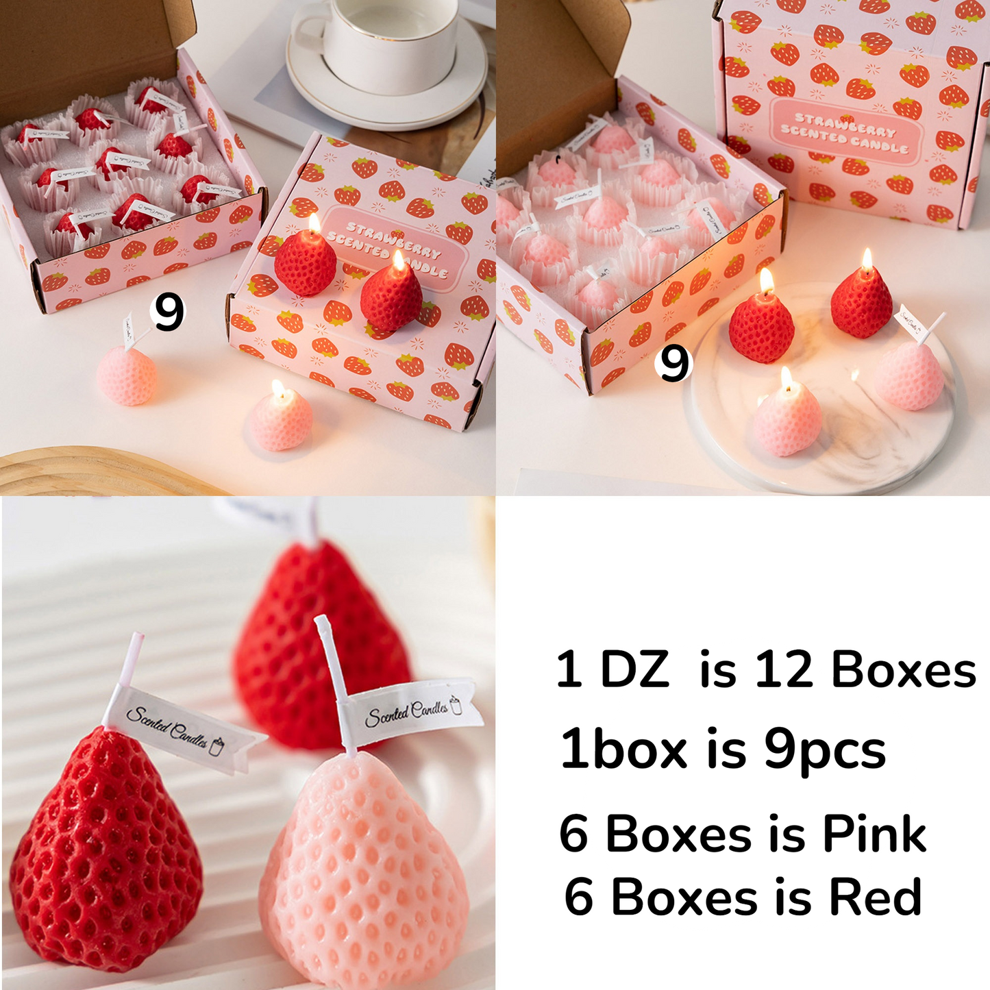 Strawberry Shaped Scented Candle C-26 (12Pack)