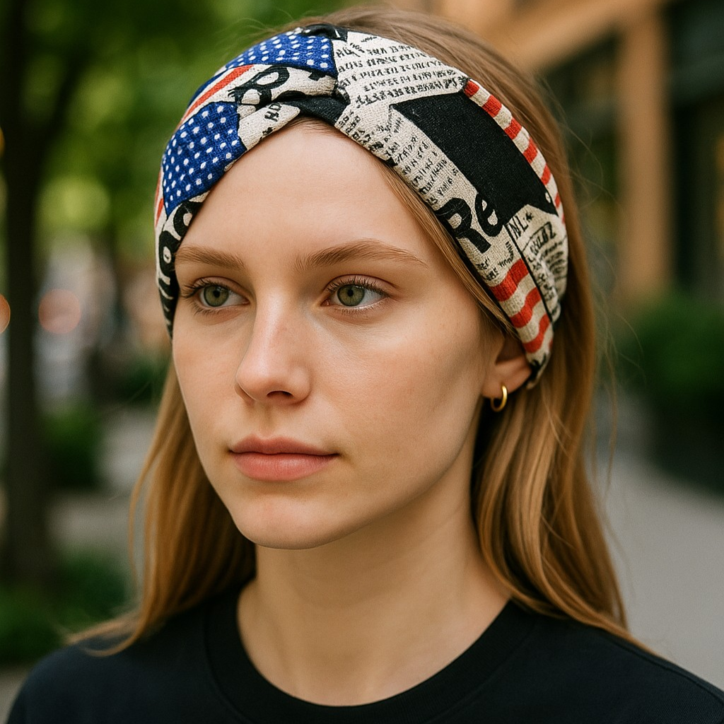 American Flag Knot Headband HB21018-20 (12PC)