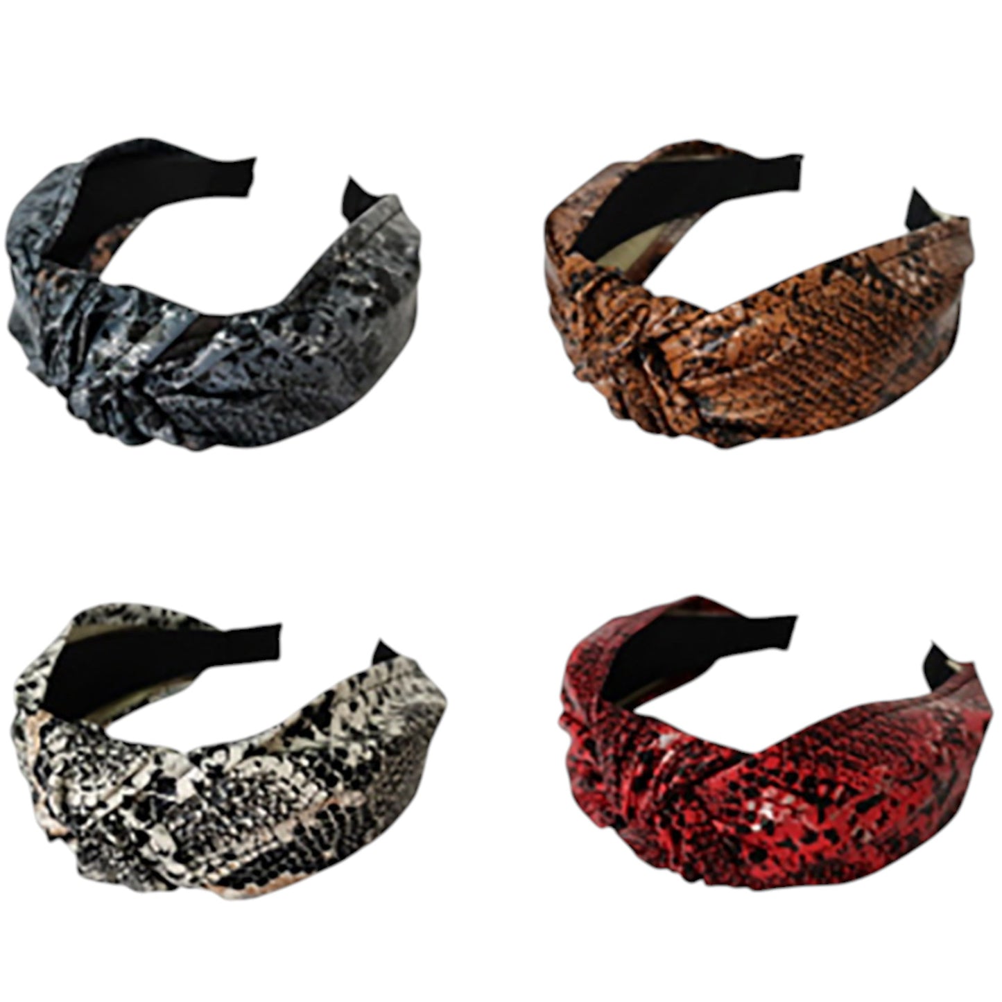 Pu Snake Pattern Knot Headband HB1210-18 (12PC)
