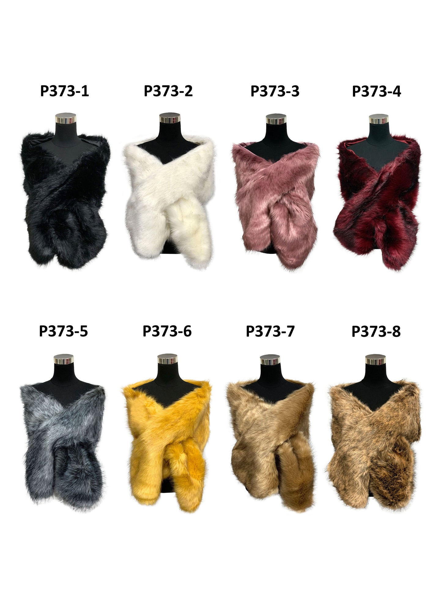 Faux Fur Shawl Wide P373. (3PC)