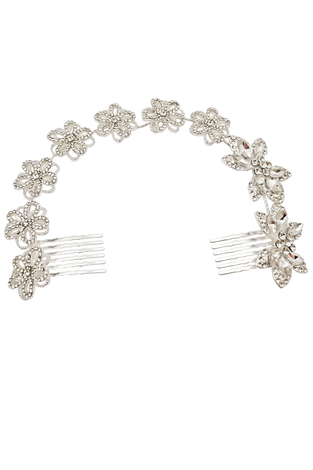 Crystal Flower Decor Tiara Hair Comb CO111-64 (1pc)