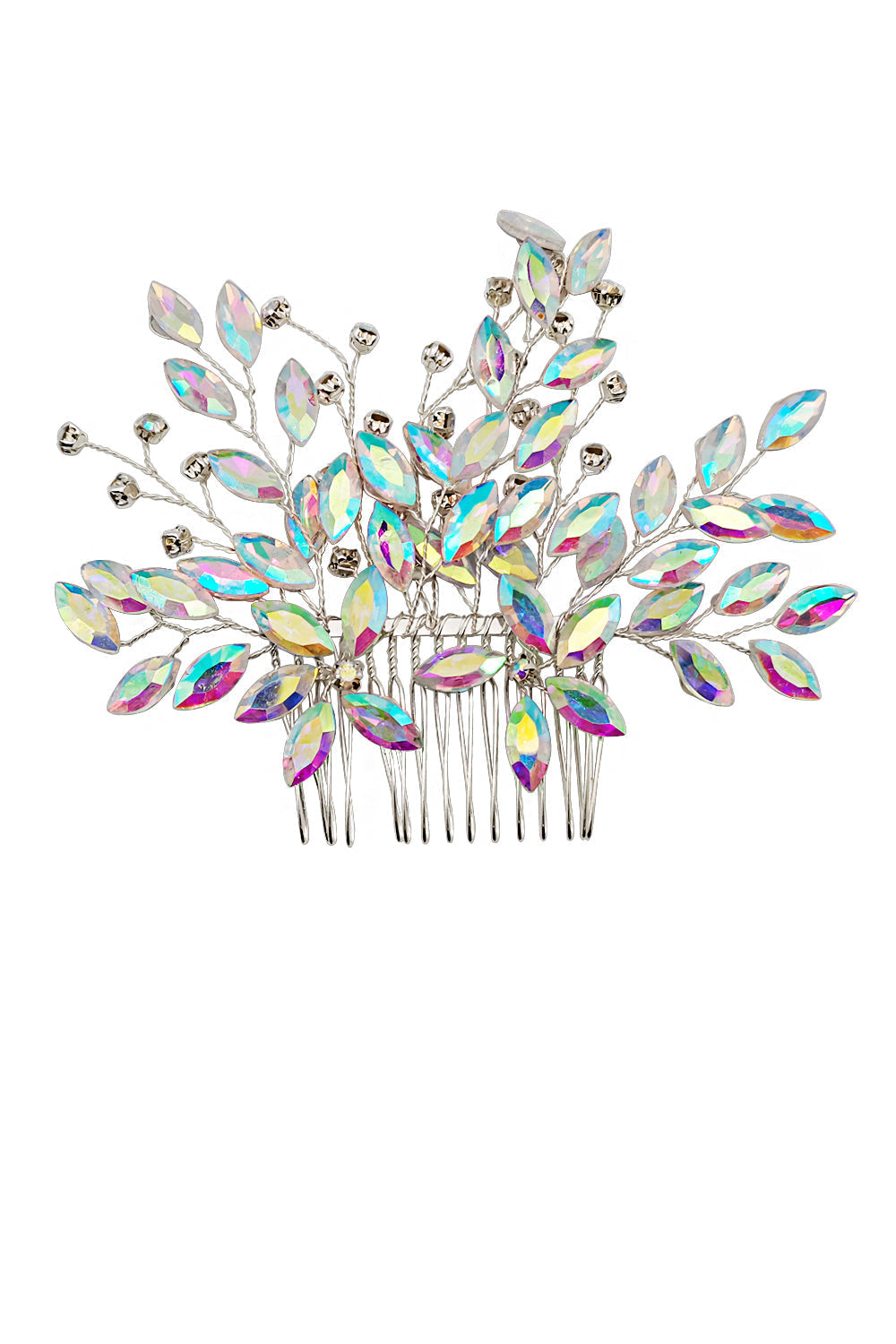 Crystal Leaf Decor Tiara Hair Comb CO111-74 (1pc)