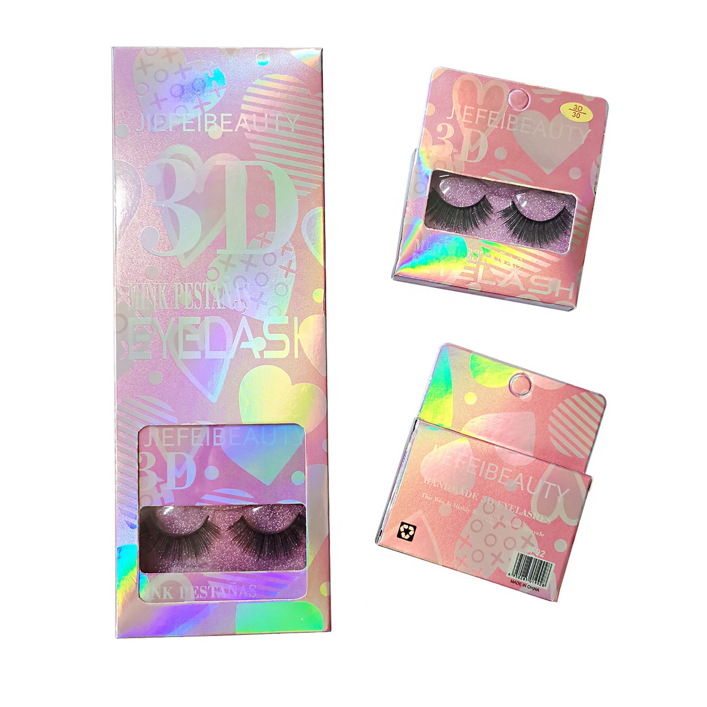 Jiefei Beauty 3d Fake Eyelashes EL824-24 (12PC)