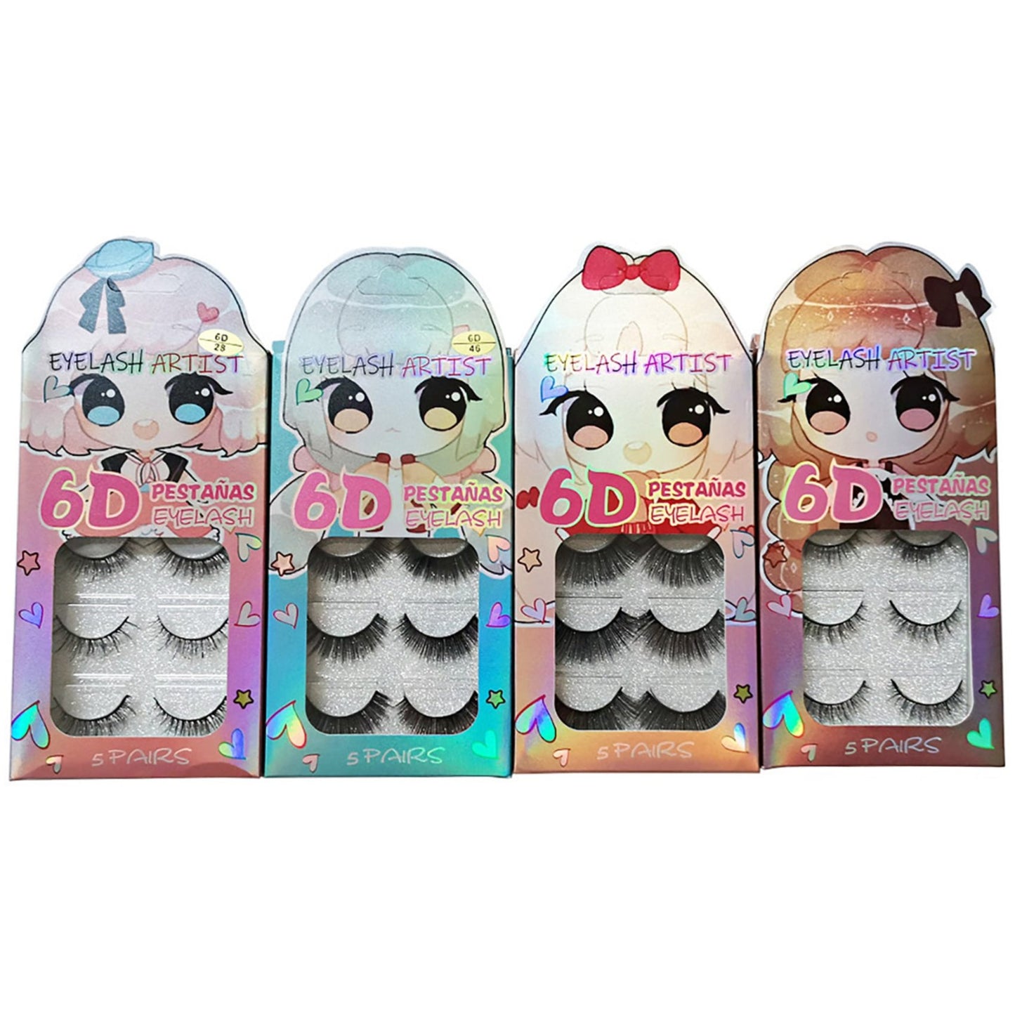6d Fake Eyelashes EL824-31 (12PC)