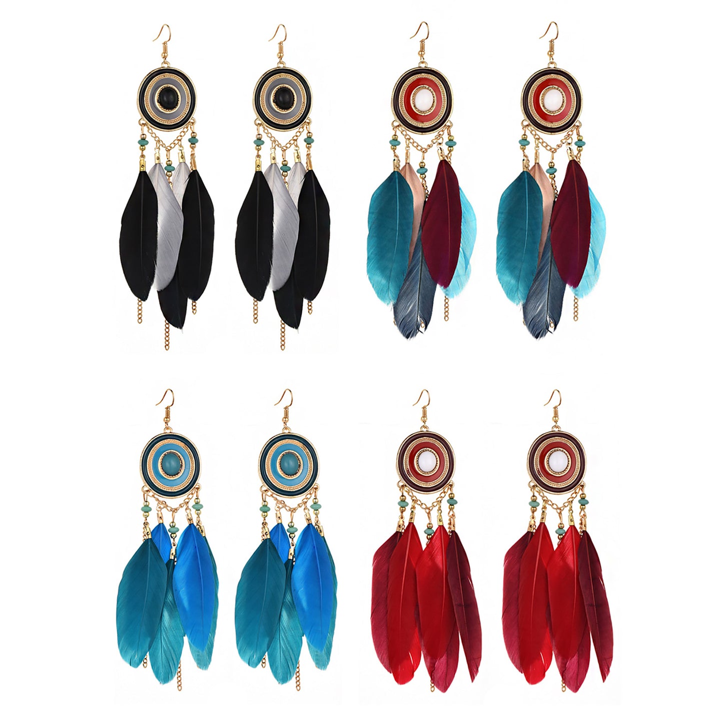 Circle Feather Earring ER2826-63 (12PC)
