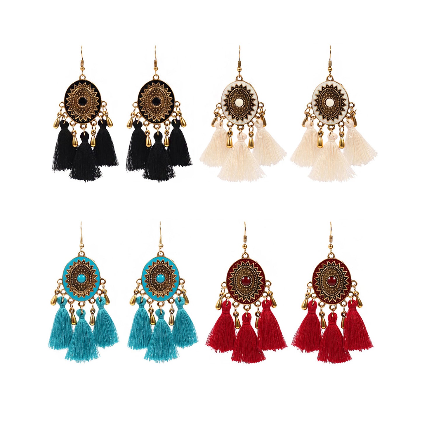 Oval Tassel Earring ER2826-67 (12PC)