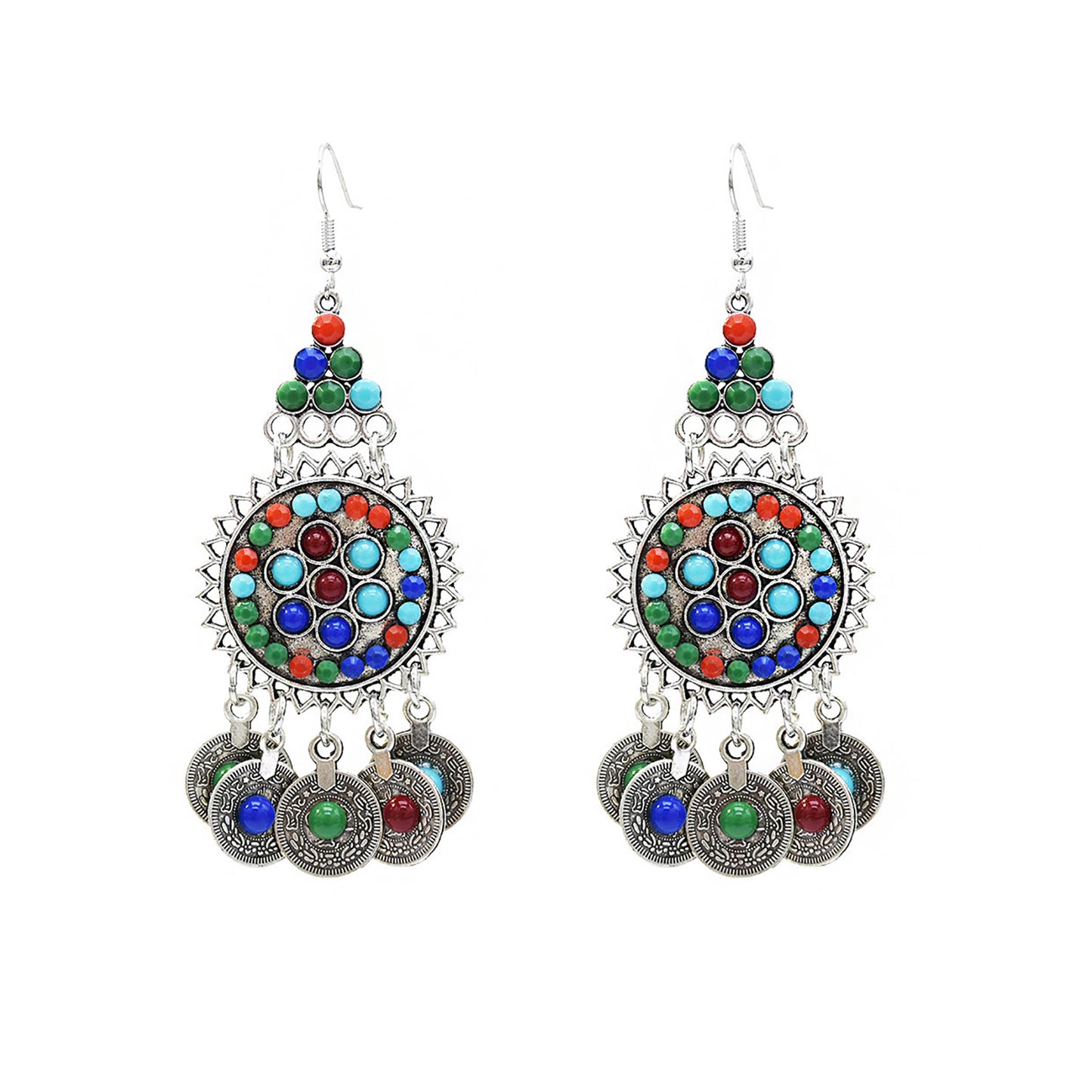 Color Circle Tassel Earring ER2826-71(12PCS)