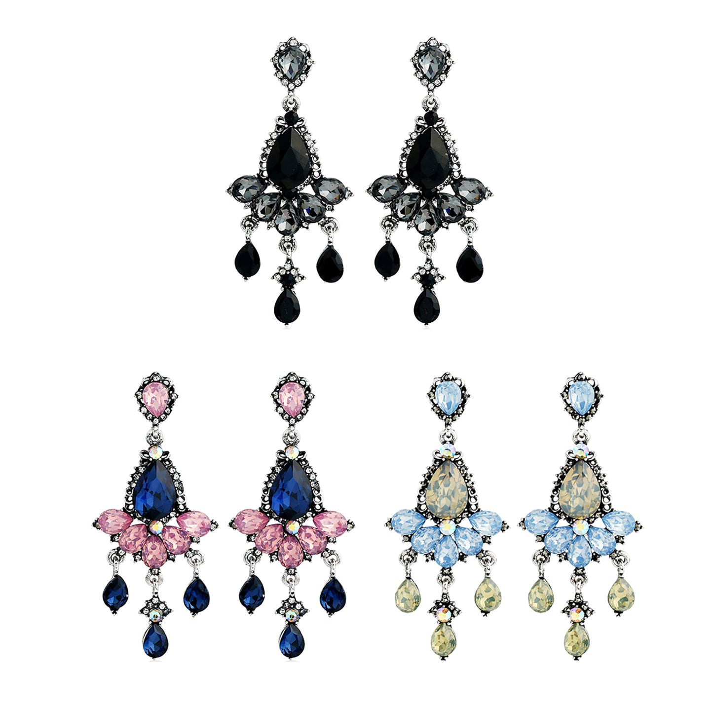 Pear Stone Chandelier Earring ER904-19 (12PC)