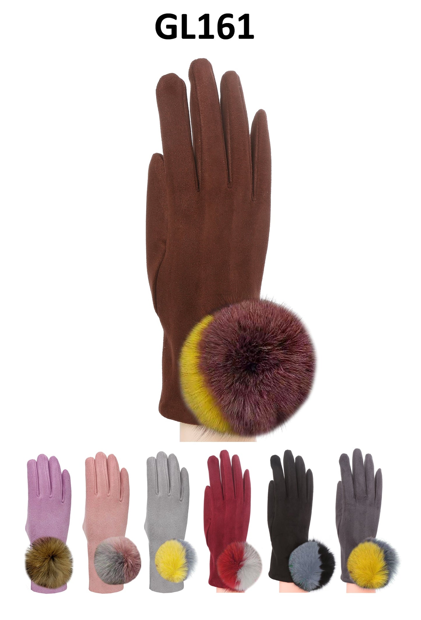 WOMEN'S POM POM GLOVES 161. (12PAIR)