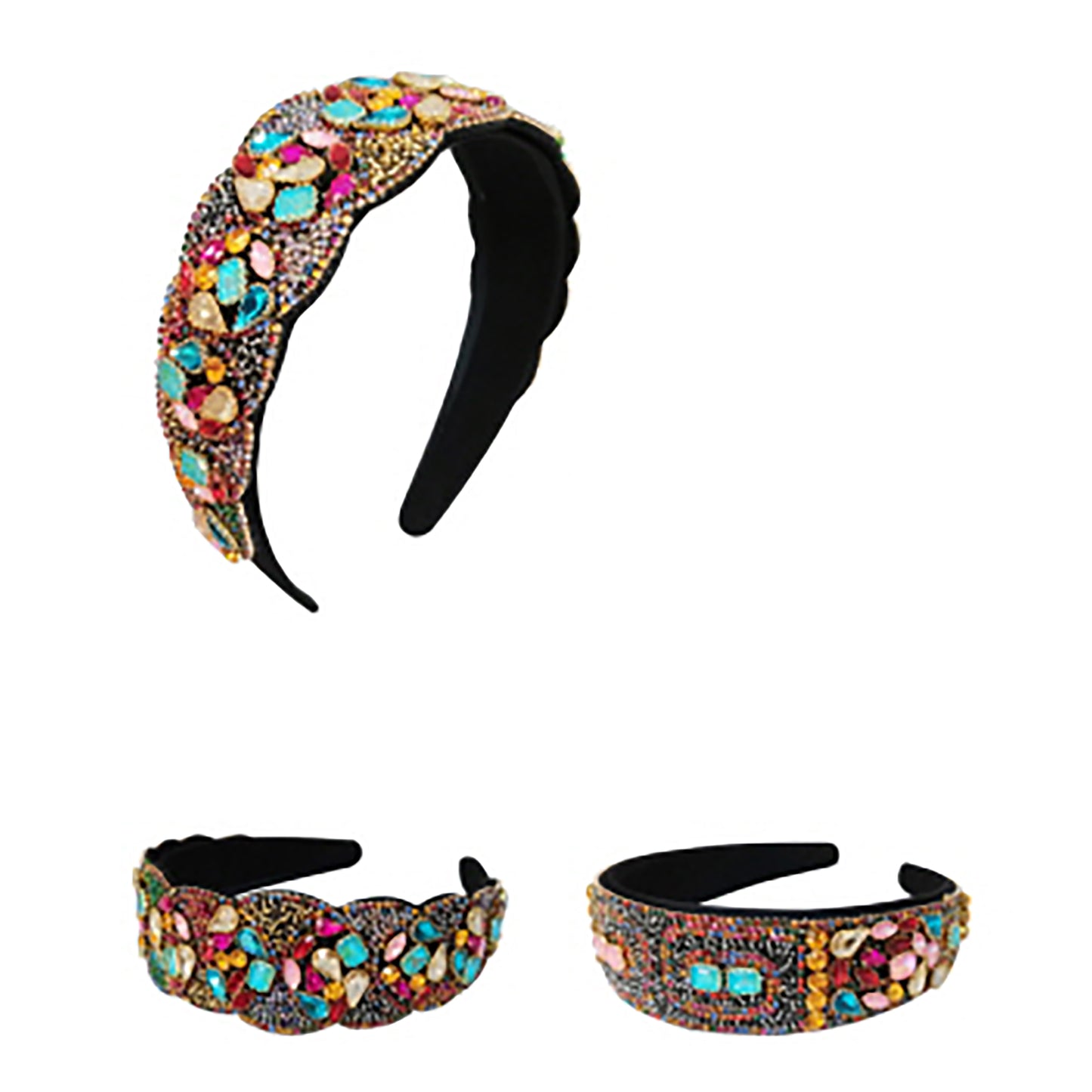 Multi Crystal Decor Vintage Styled Headband HB1011-62 (12PC)