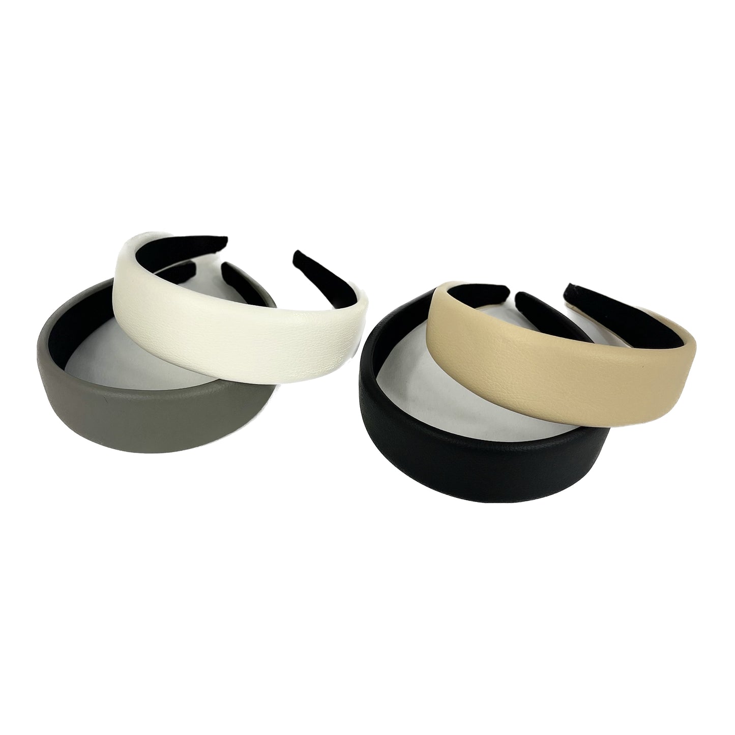 Leather Plain Solid Color Wide Headband HB1207-1 (12PC)
