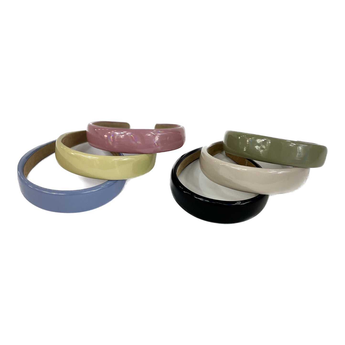 Pu Leather Plain Solid Color Headband HB1207-12 (12PC)