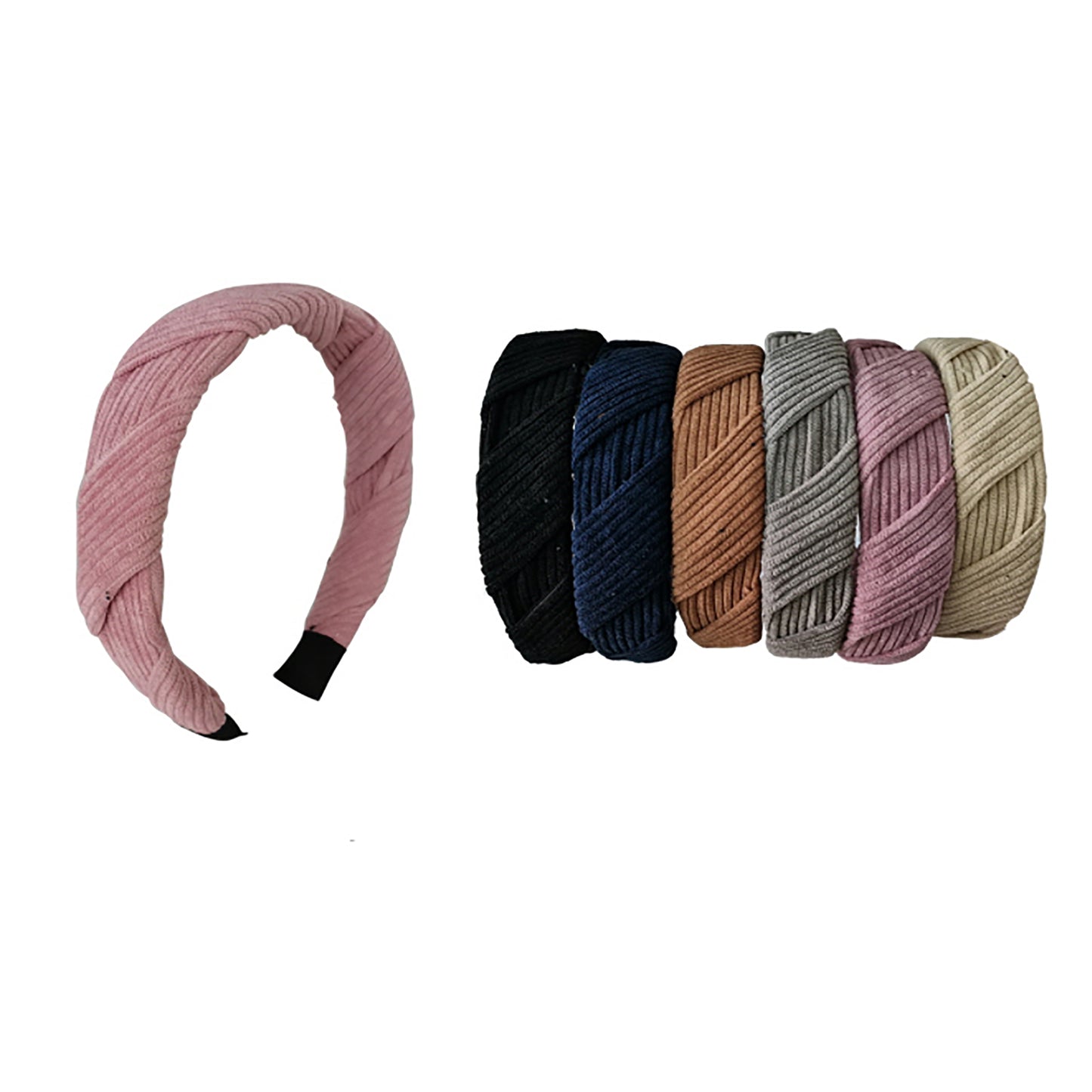 Pleated Simple Headband HB1210-14 (12PC)