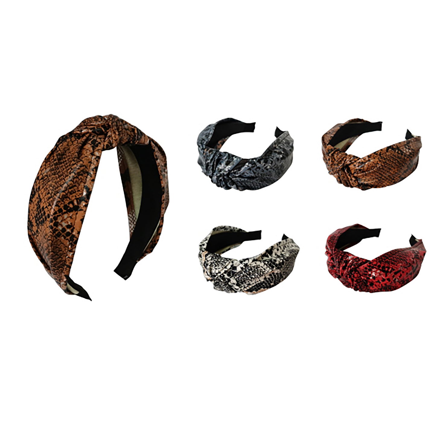 Pu Snake Pattern Knot Headband HB1210-18 (12PC)
