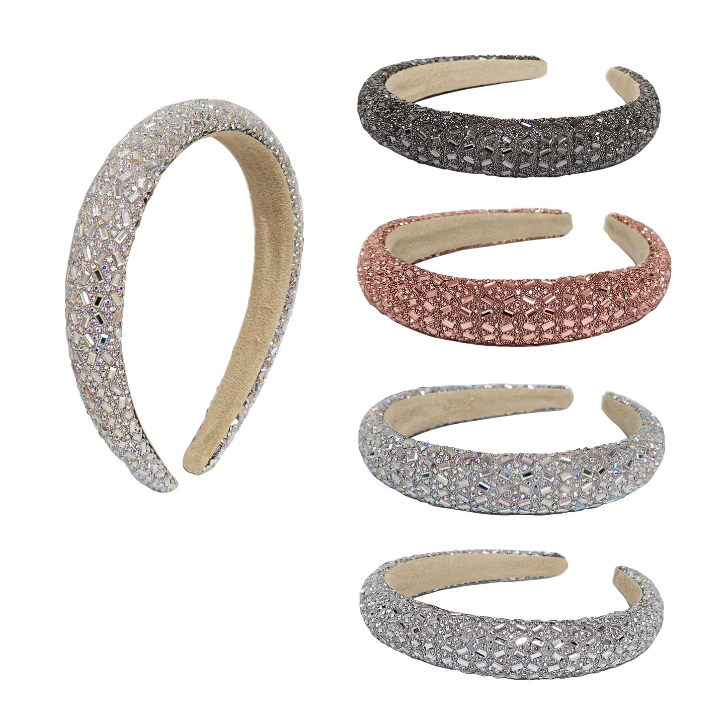 Square Crystal Decor Headband HB21027-25 (12PC)