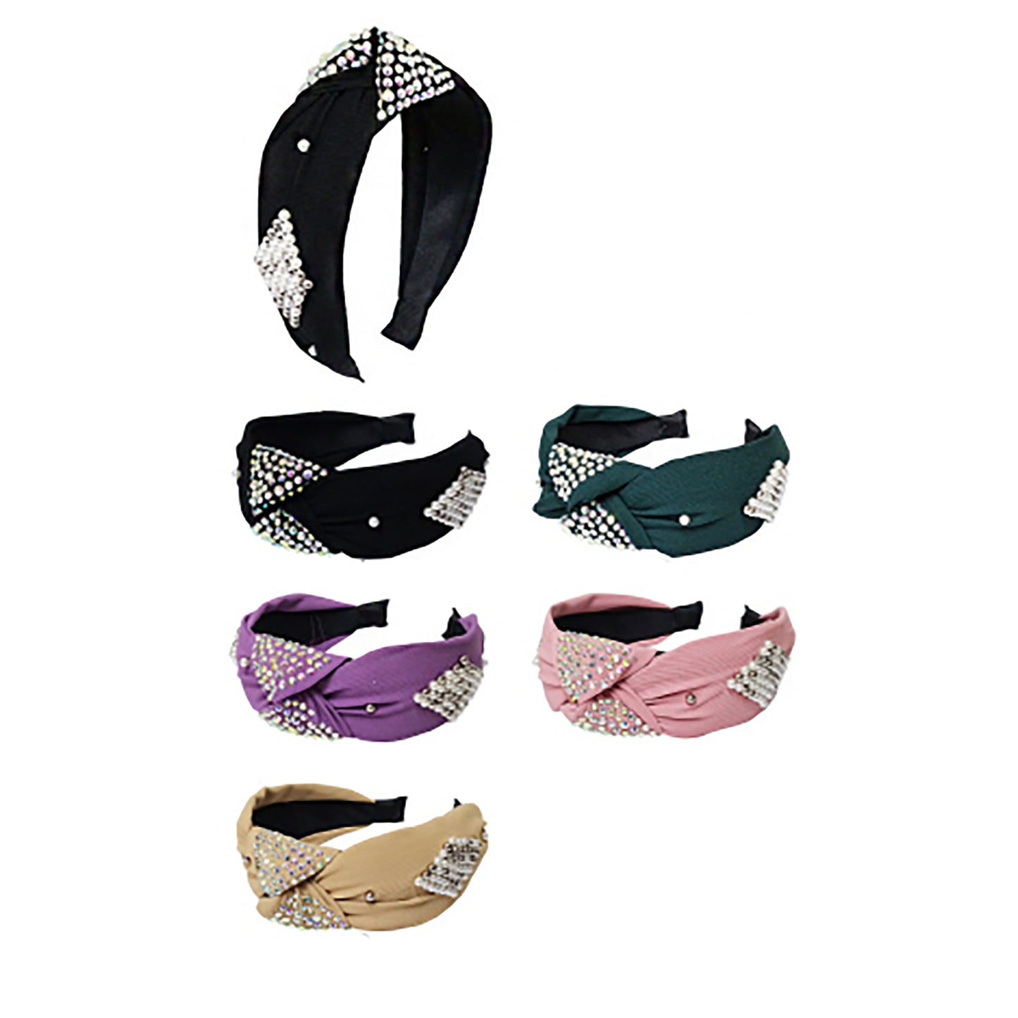 Pearl Decor Top Knot Headband HB21027-40 (12PC)