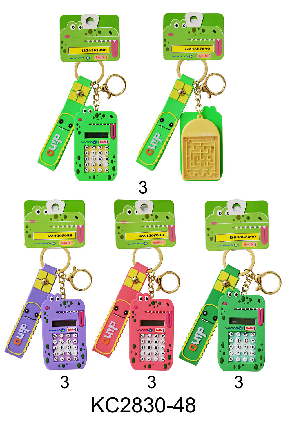 Crocodile Calculator & Maze Toy Key Chain KC2830-48 (12PC)