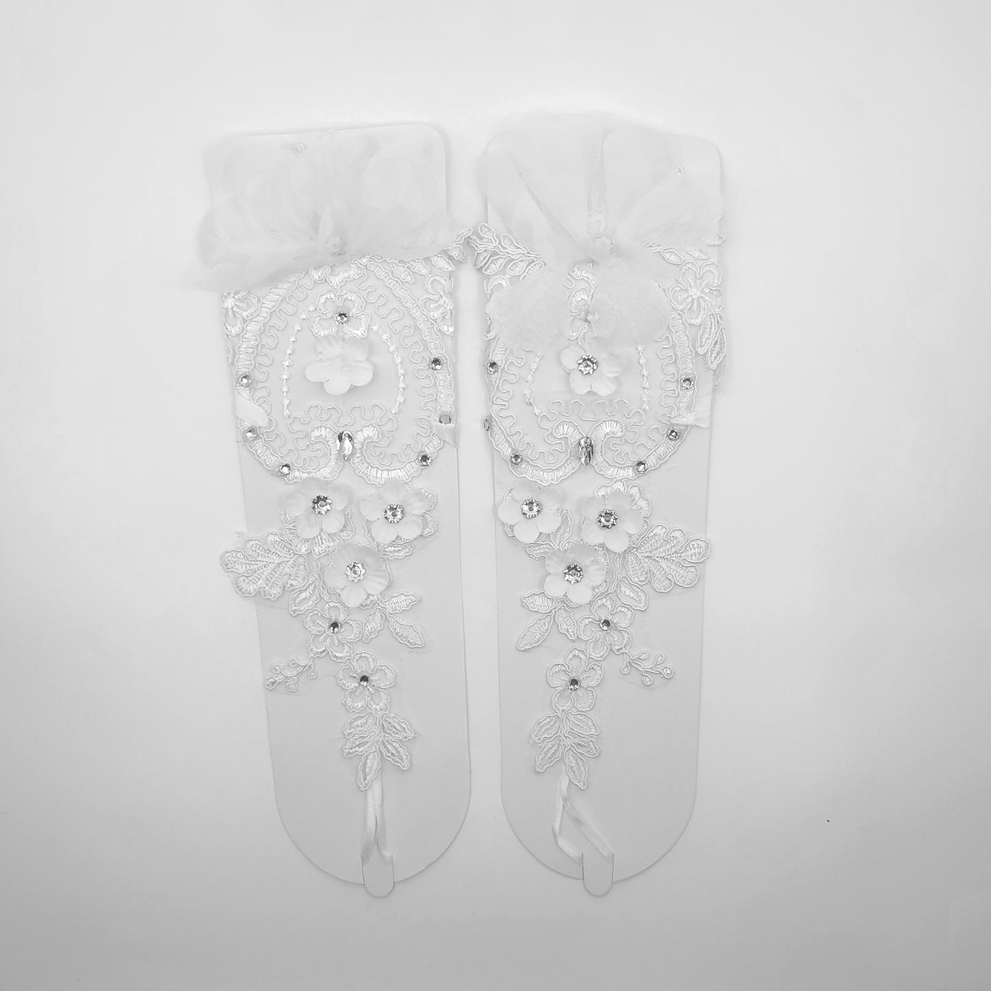 Floral Emboridery Lace Long Gloves WG218 (3pc)