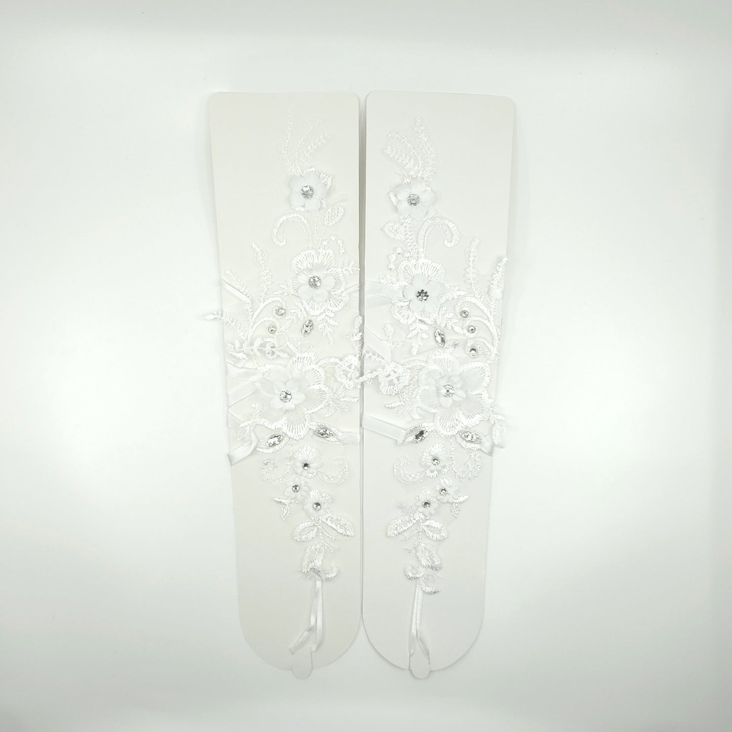 Floral Emboridery Lace Long Gloves WG222-C (3pc)