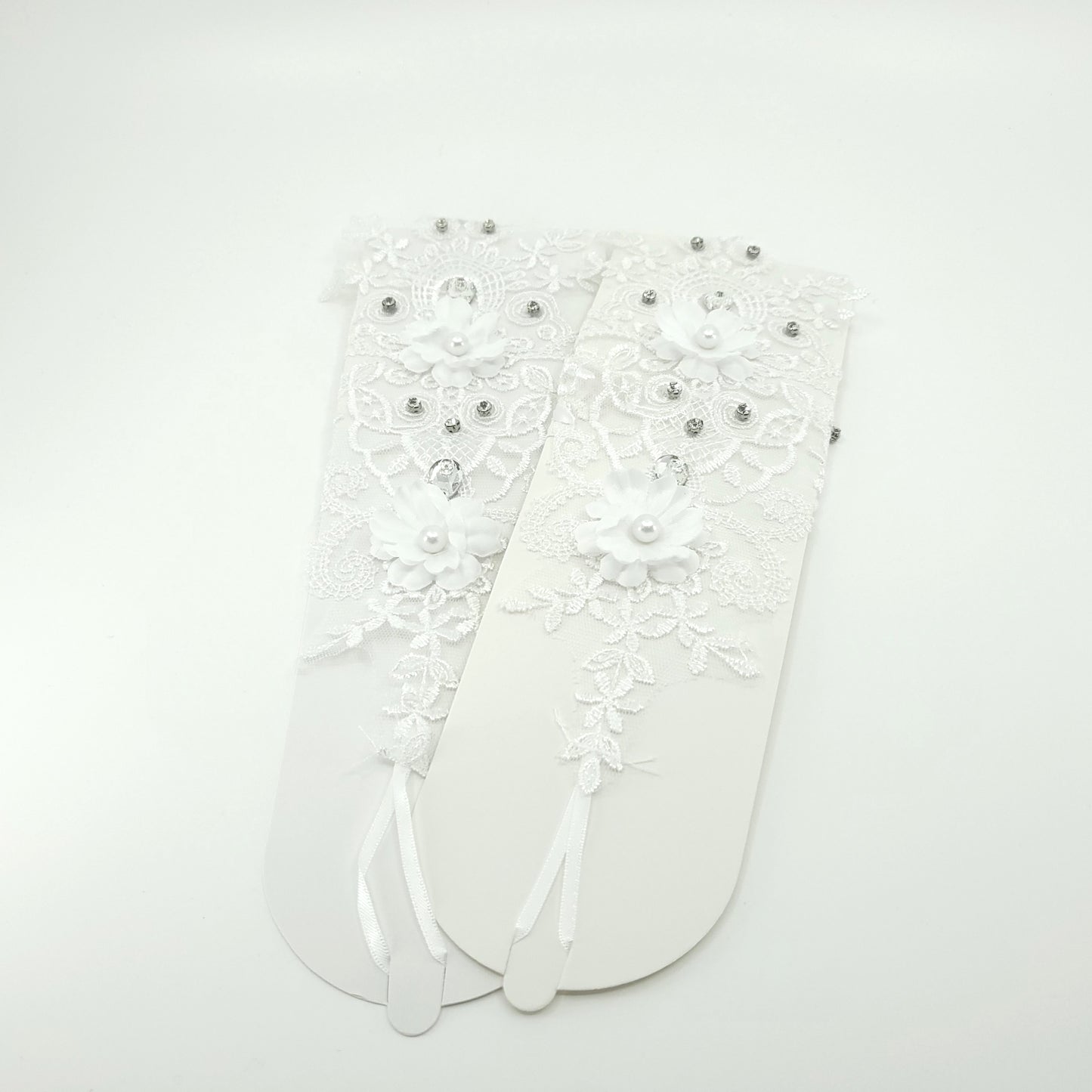 Floral Emboridery Lace Long Gloves WG227 (3pc)
