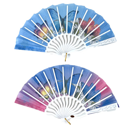 Butterfly Daisy Ombre Folding Hand Fan FN0373. (12PC)