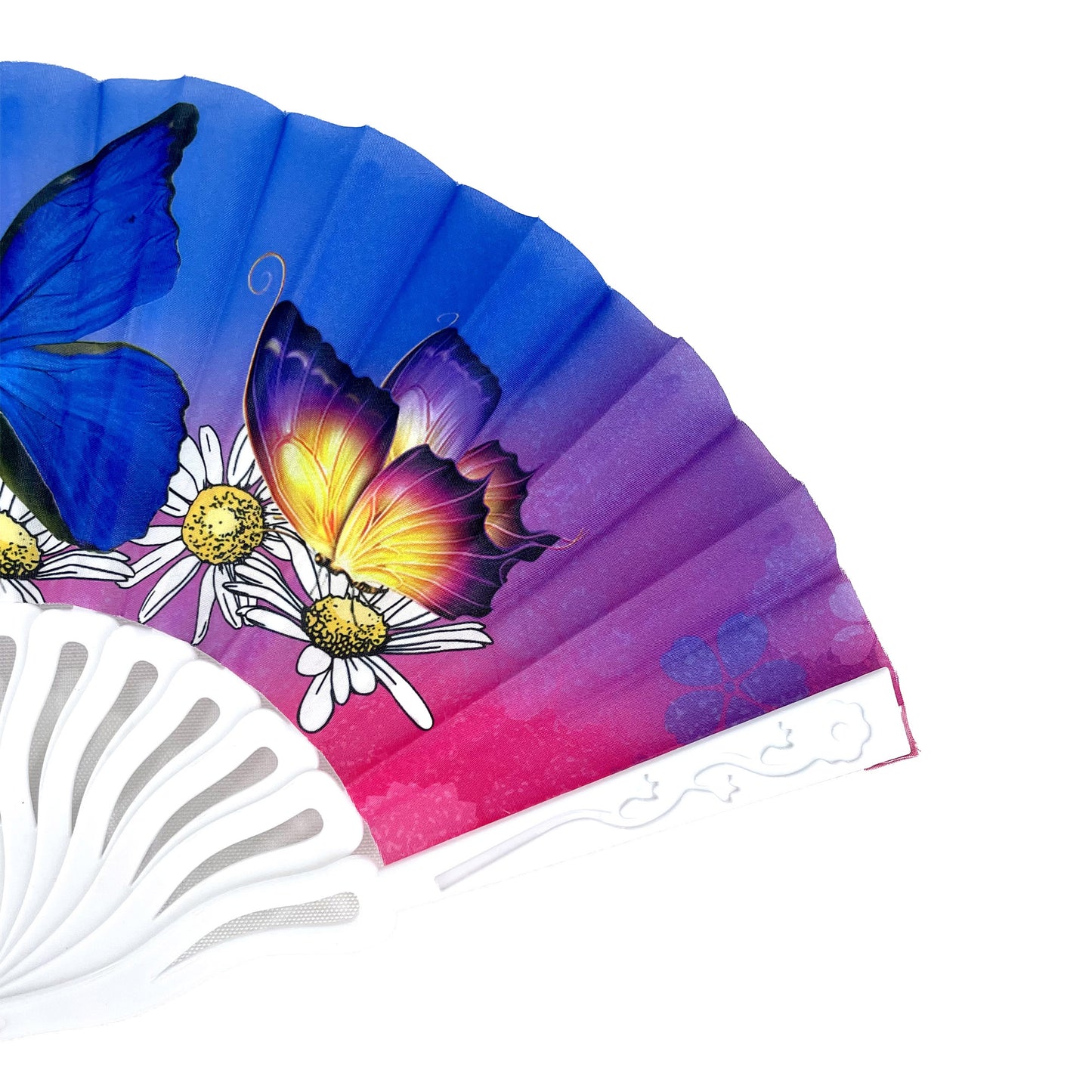 Butterfly Daisy Ombre Folding Hand Fan FN0373. (12PC)