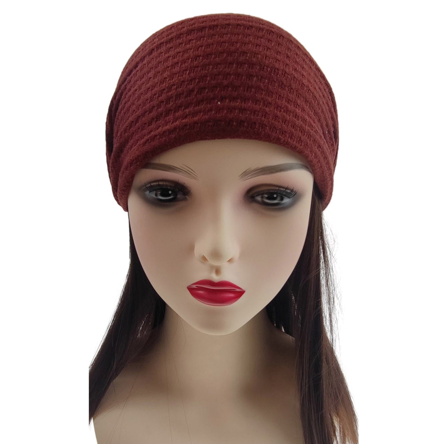 SOLID COLOR WAFFLE ELASTIC HAIR BANDANA 4112-27 (6pc)