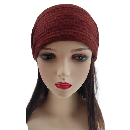 SOLID COLOR WAFFLE ELASTIC HAIR BANDANA 4112-27 (6pc)