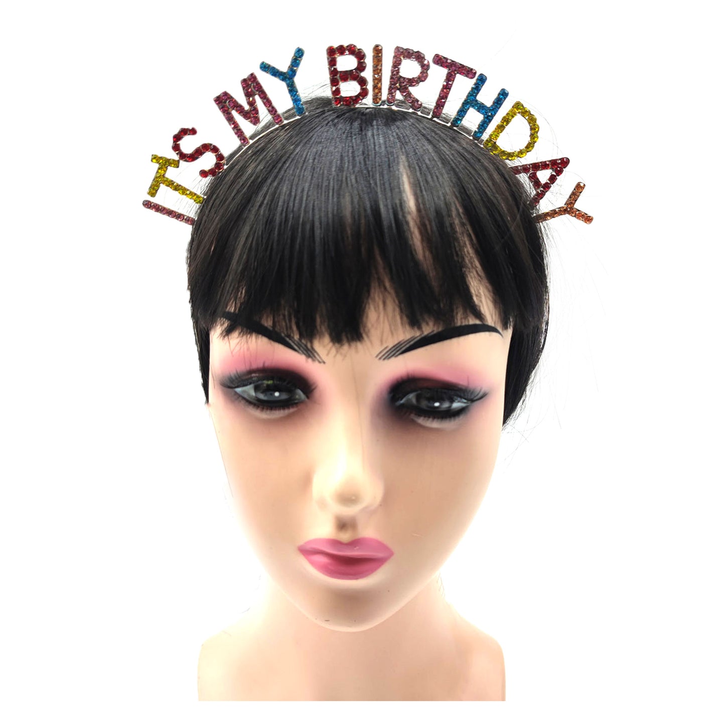 Iron Alloy Rhinestone It's My Birthday Head Band HB102 (12pc)