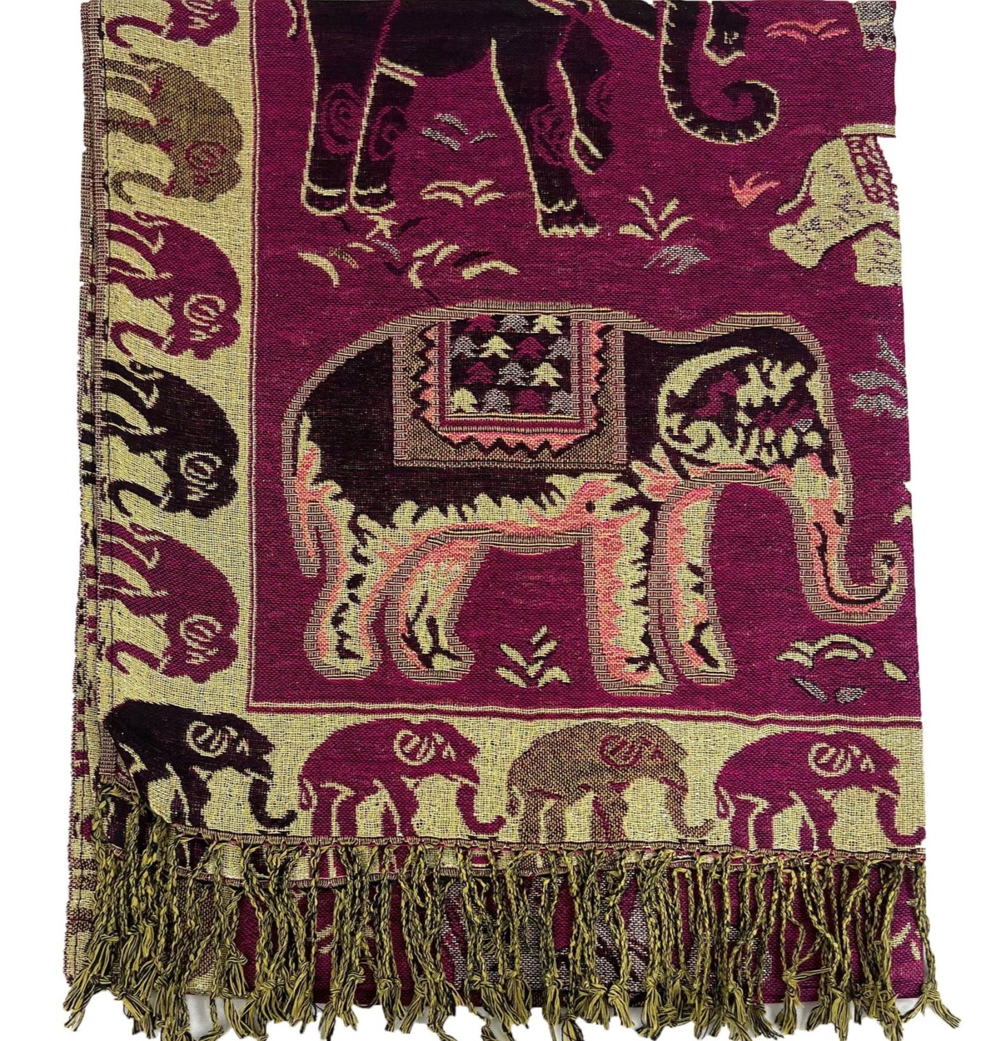 Metallic Pashmina Elephant Pattern GM35 (12PC)