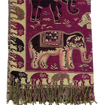 Metallic Pashmina Elephant Pattern GM35 (12PC)