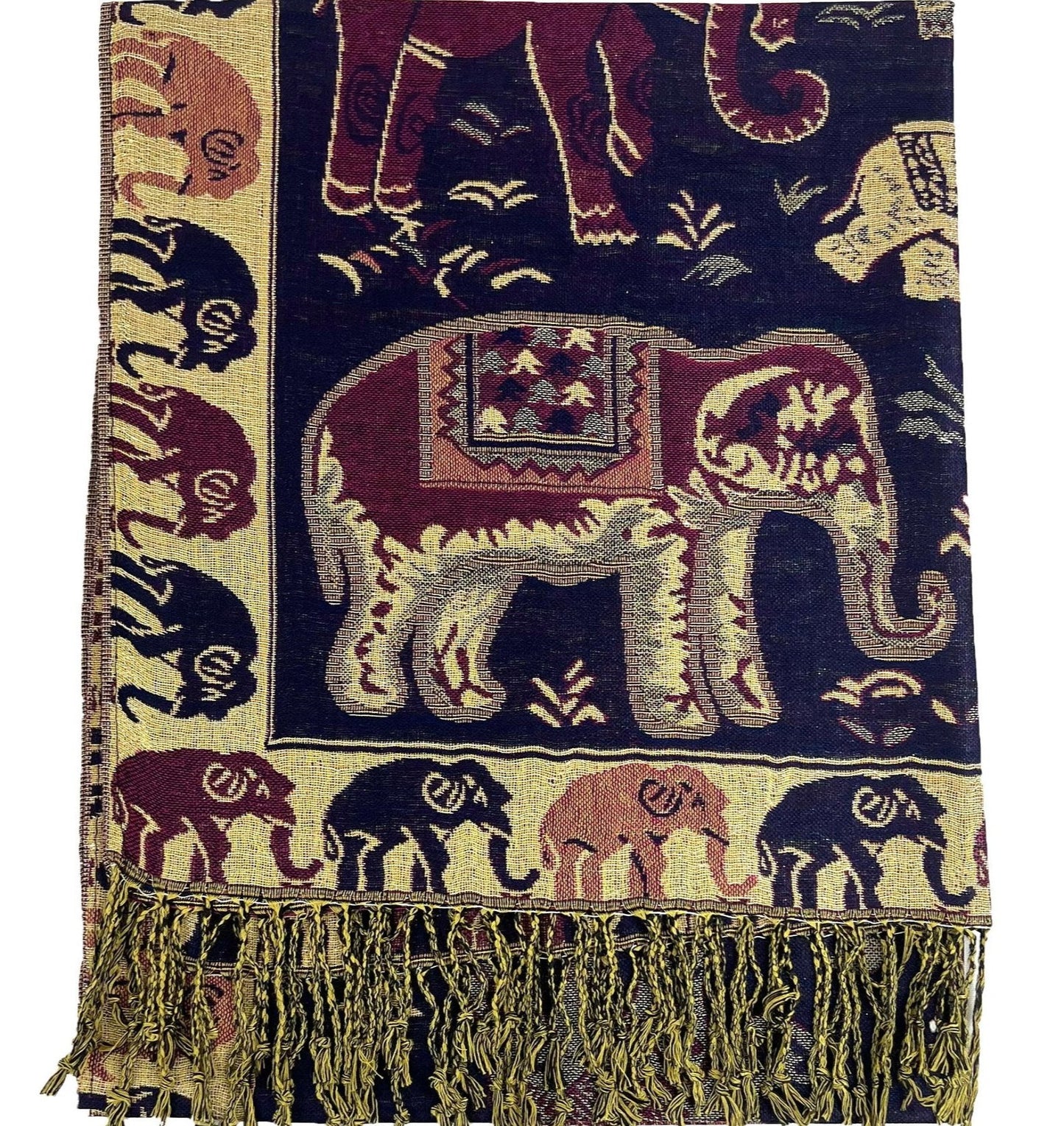 Metallic Pashmina Elephant Pattern GM35 (12PC)
