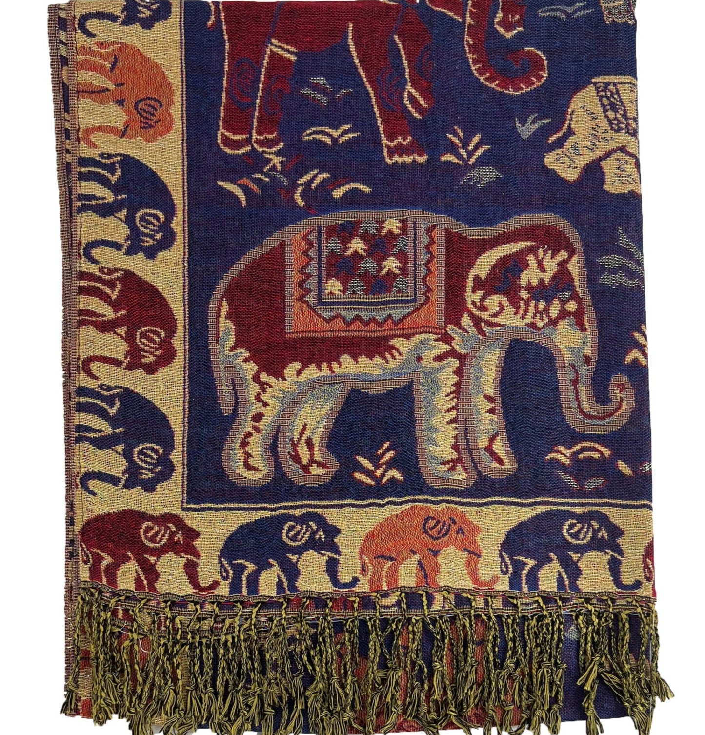 Metallic Pashmina Elephant Pattern GM35 (12PC)