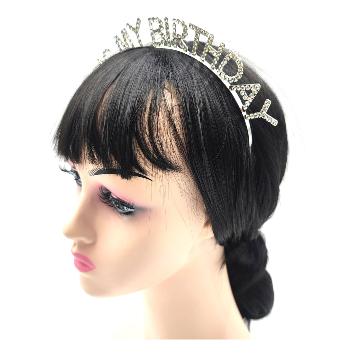 Iron Alloy Rhinestone It's My Birthday Head Band HB091 (12pc)