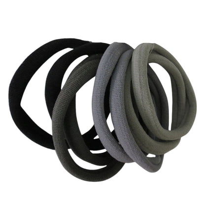 8.5CM BLACK GREY MIX HAIR TIE RB8GR (12PC)