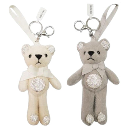Rhinestone Ribbon Bear Plush Key Chain KC922-14. (12PC)