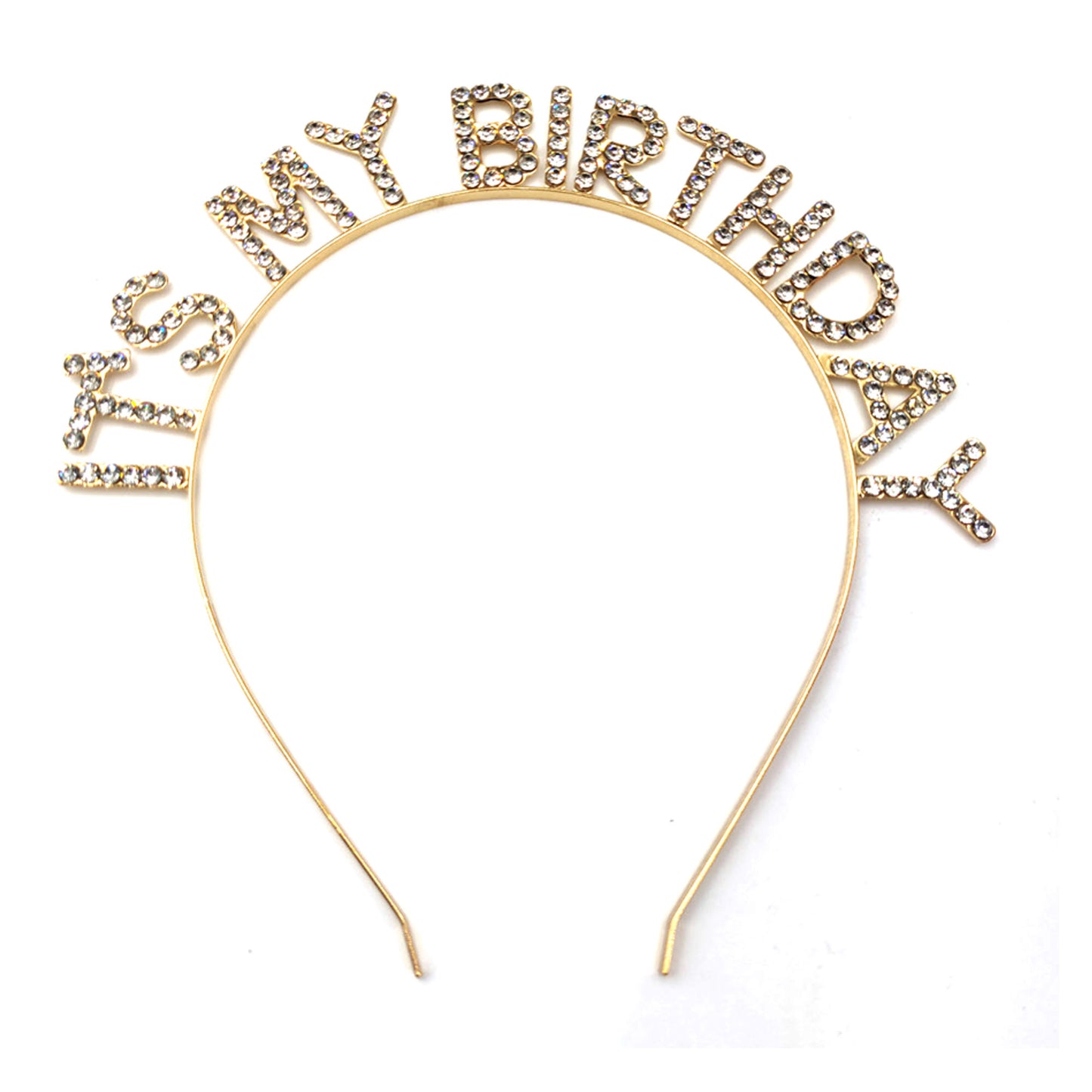 Iron Alloy Rhinestone It's My Birthday Head Band HB091 (12pc)