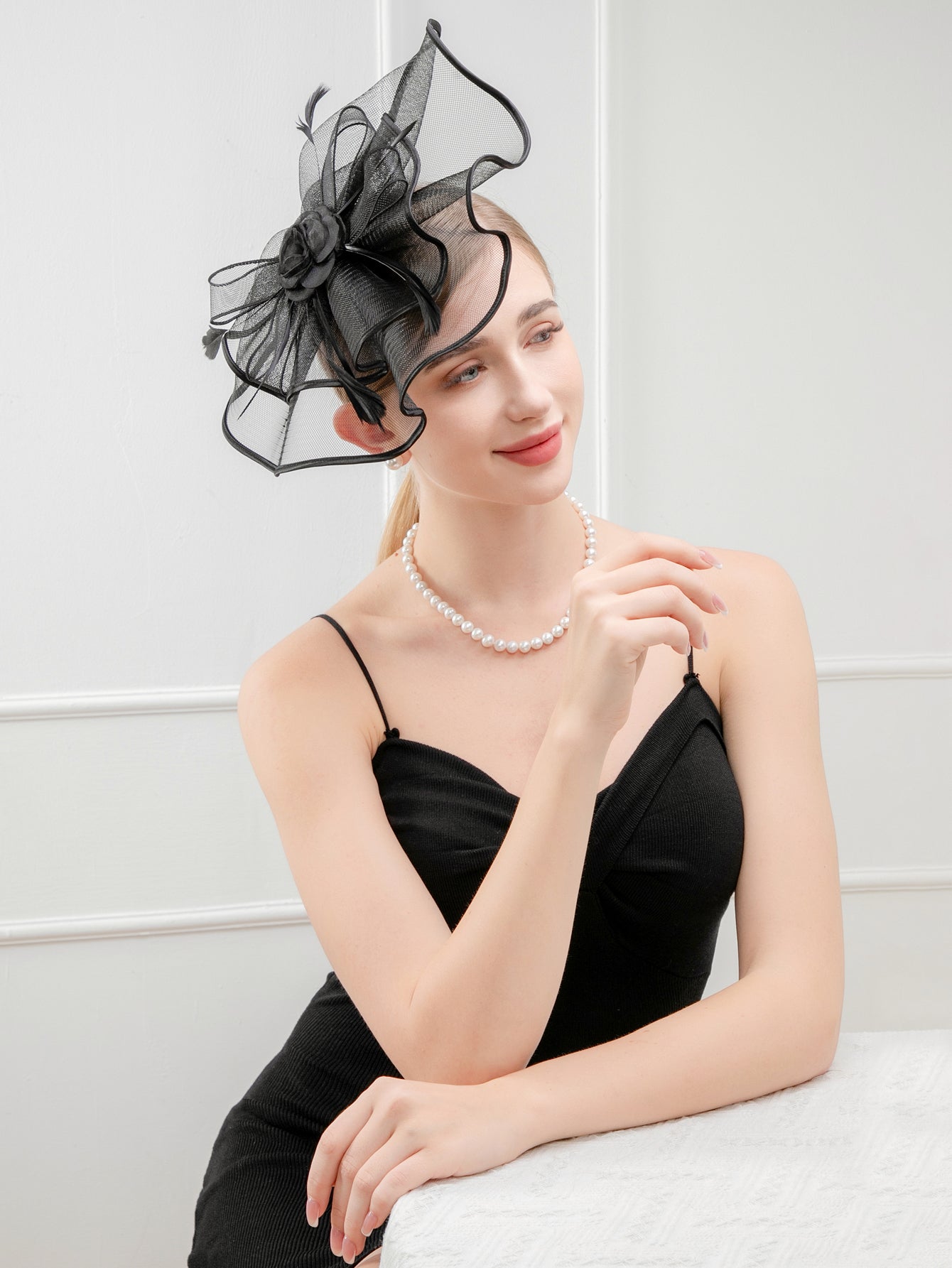Fascinator Kentucky Derby & Tea Party Flower Feather Hat FF812.(3PC)